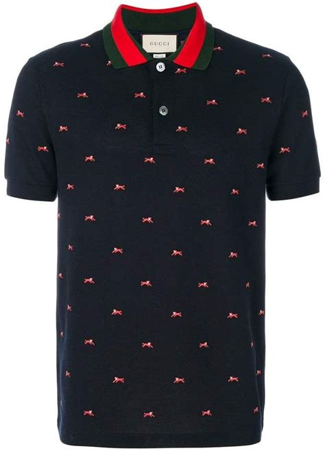 gucci black polo|gucci panther polo shirt.